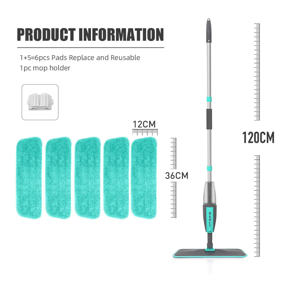 Magic Floor Cleaning Sweeper Brooms With Microfiber Pads 360° Rotation Flat Spray Floor Mop Broom For Cleaning Home Spin Mop-9