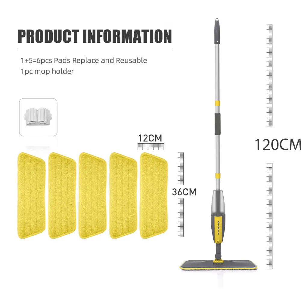 Magic Floor Cleaning Sweeper Brooms With Microfiber Pads 360° Rotation Flat Spray Floor Mop Broom For Cleaning Home Spin Mop-8