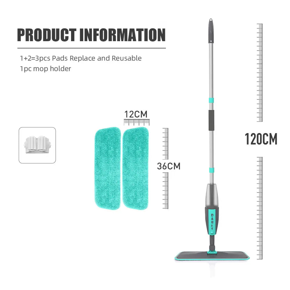 Magic Floor Cleaning Sweeper Brooms With Microfiber Pads 360° Rotation Flat Spray Floor Mop Broom For Cleaning Home Spin Mop-6
