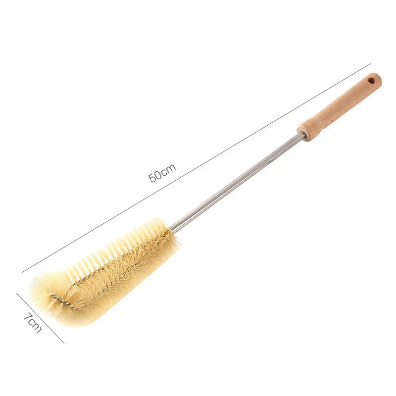 Kitchen cleaning tools Drink bottles Glass scrubbers Cleaning brush Wooden bottle cleaning brush with long handle-2