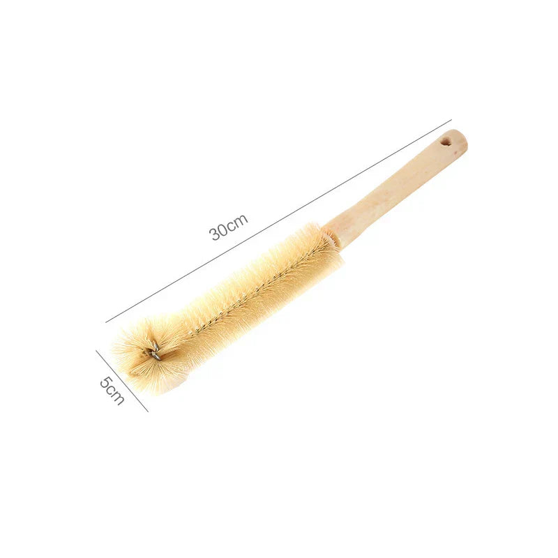 Kitchen cleaning tools Drink bottles Glass scrubbers Cleaning brush Wooden bottle cleaning brush with long handle-8