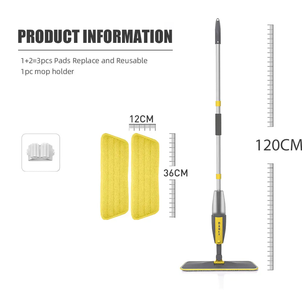 Magic Floor Cleaning Sweeper Brooms With Microfiber Pads 360° Rotation Flat Spray Floor Mop Broom For Cleaning Home Spin Mop-7
