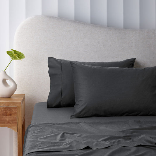 Accessorize 400TC Charcoal Bamboo Cotton Sheet Set 40cm Wall King Single-0